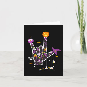 I Love You ASL Halloween Sign Language Halloween G Card