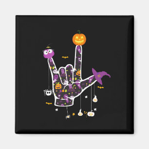 I Love You ASL Halloween Sign Language Halloween G Magnet
