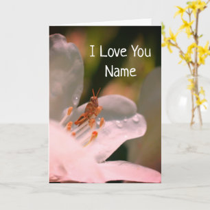 I Love You Azalea Flower Personalized  Card