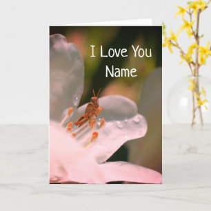 I Love You Azalea Flower Personalized  Card