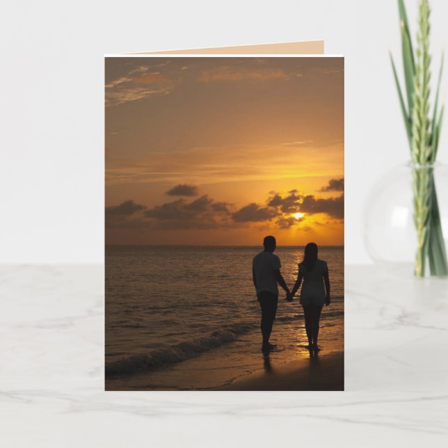 I LOVE YOU BEACH COUPLE SUNSET CARD (Front)