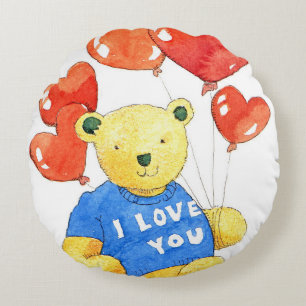 I love you bear - balloon 2011 round pillow