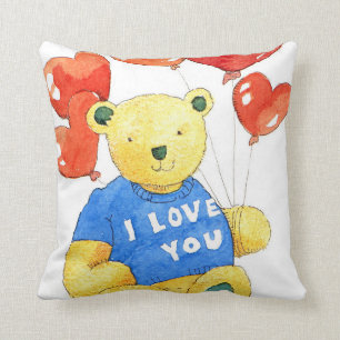 I love you bear - balloon 2011 throw pillow