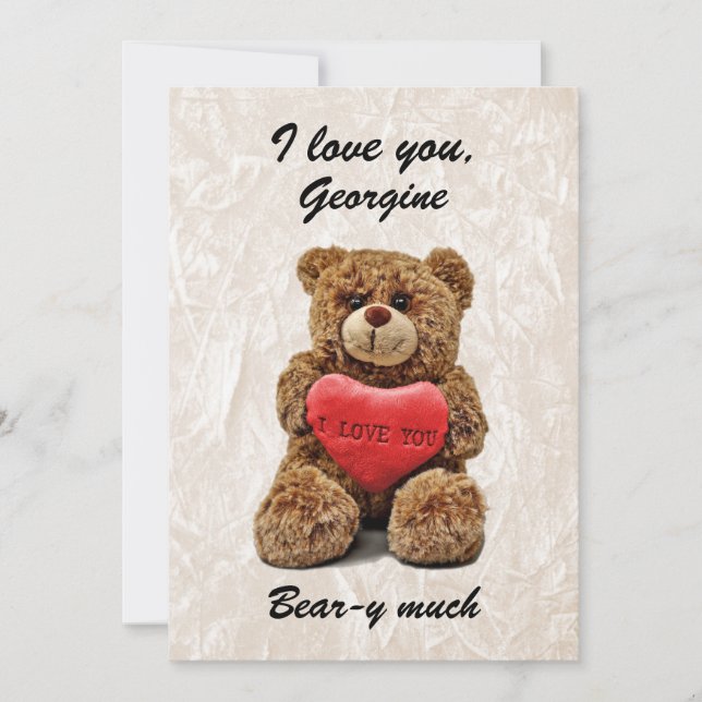 I love you bear-y much - Teddy Bear Holiday Card (Front)