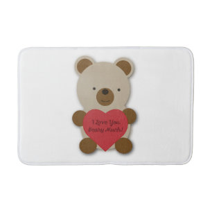 I Love You Beary Much Cute Teddy Bear Bath Mat