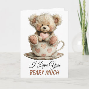 I Love You Beary Much In Cup Postcard