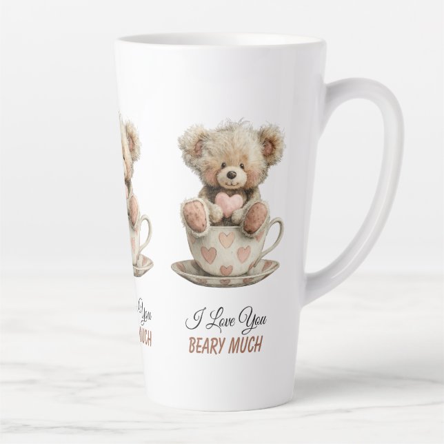 I Love You Beary Much In Cup Postcard (Right)