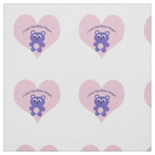I Love You Beary Much Purple Bear Fabric