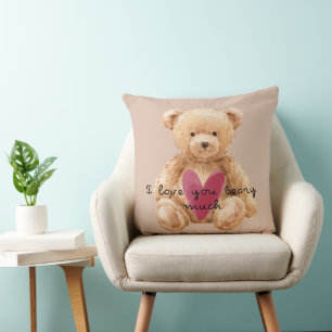 "I Love You Beary Much" Teddy Bear Pillow