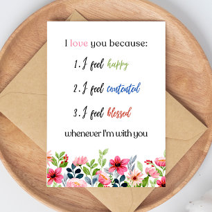 I Love You Because Card