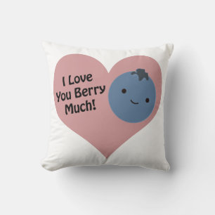 I love you berry much blueberry throw pillow