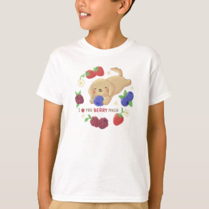 I Love You Berry Much: Cute Dog with Berries T-Shirt