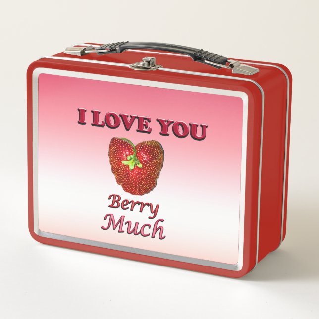 I Love You Berry Much Metal Lunch Box (Front)