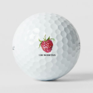 'I Love You Berry Much' Sweet Playful Strawberry Golf Balls