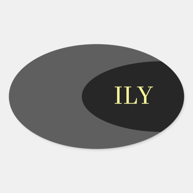 "I Love You" Black and Grey Sticker (Front)