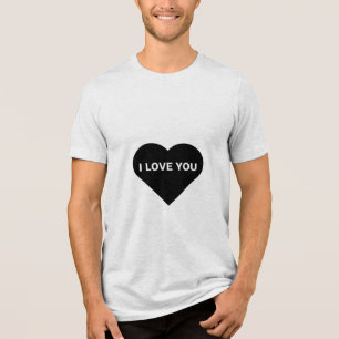 I Love You Black T Shirt Design