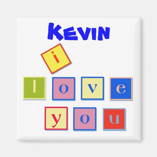I Love You Block Letters Magnet (Front)
