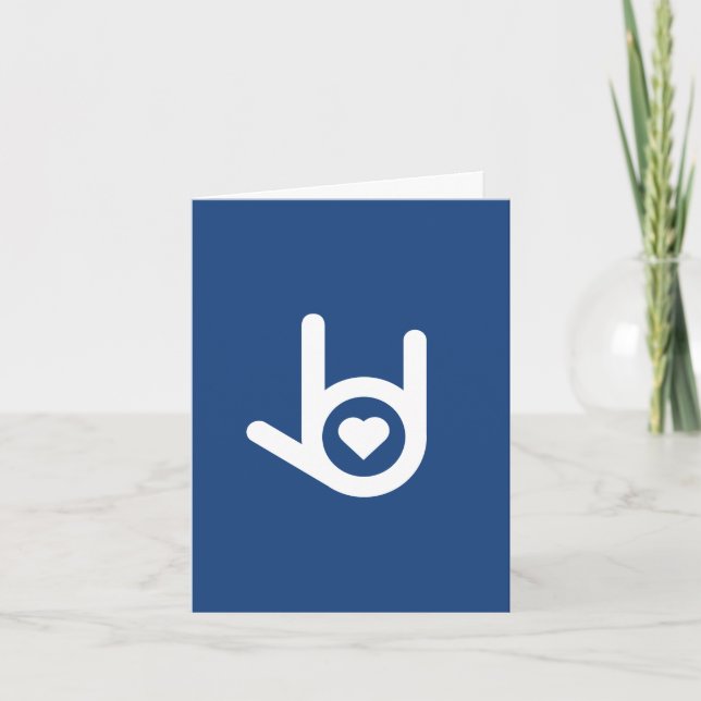 I Love You, Blue Greeting Card (Front)