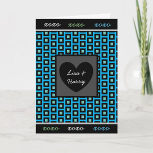 'I Love You" Blue, Teal and Black Masculine Card