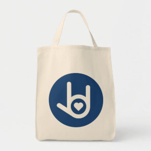 I Love You, Blue Tote Bag