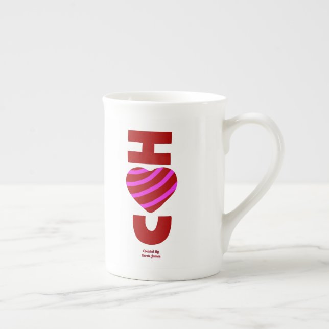 I Love You Bone China Mug (Right)