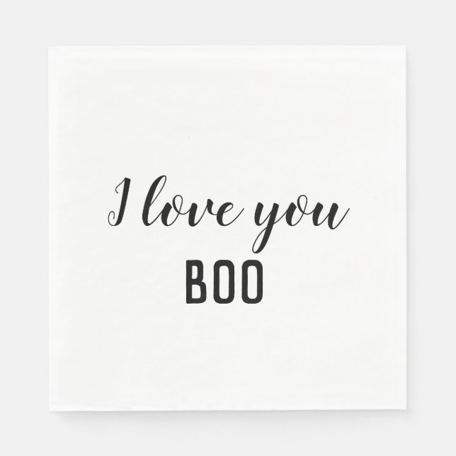 I love you boo napkin (Front)