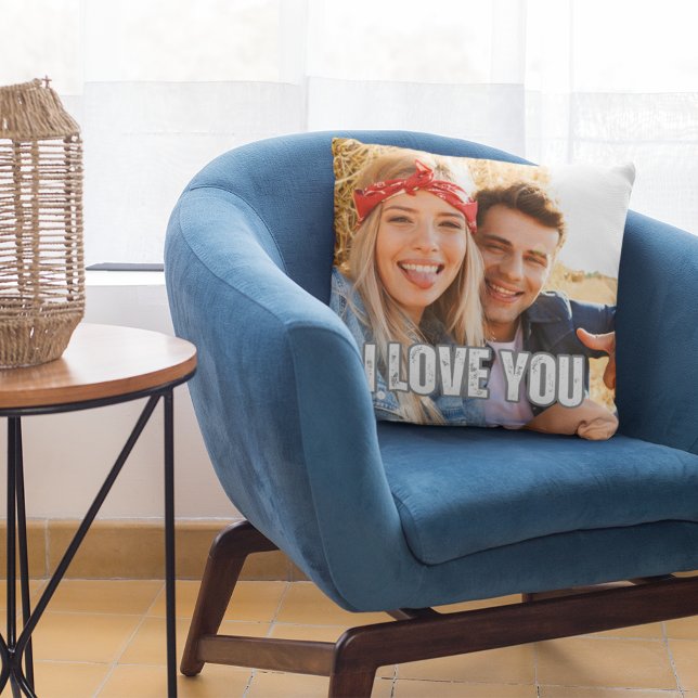 I Love You Boyfriend Gift Photo  Throw Pillow (I Love You Boyfriend Gift Photo Throw Pillow)
