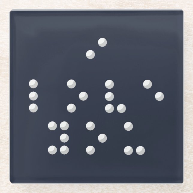 I love you (Braille) Glass Coaster (Front)