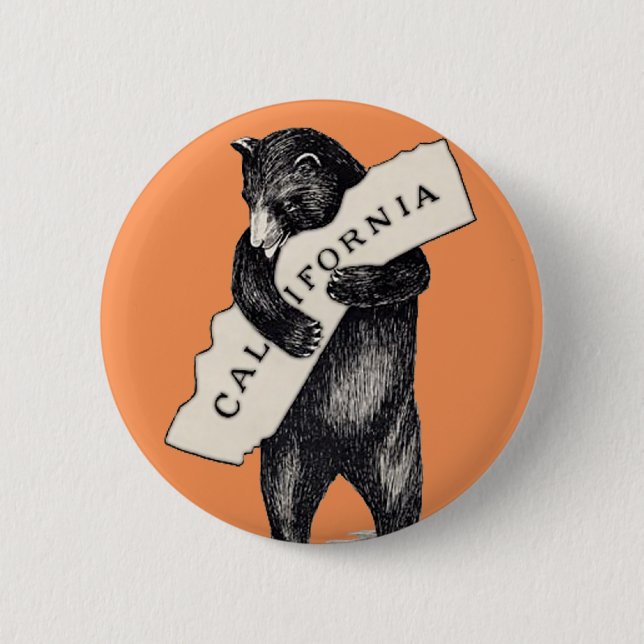 I Love You California Bear Hug 2 Inch Round Button (Front)