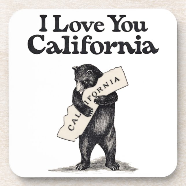 I Love You California Bear Hug Coaster (Front)