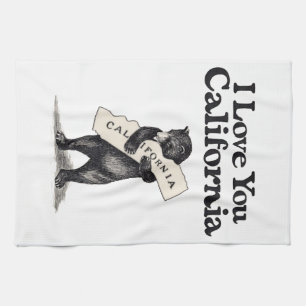 I Love You California Bear Hug Kitchen Towel