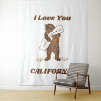 I Love You California Bear Hugging Map