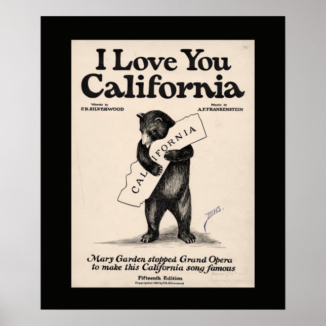 I Love You California Bear Poster (Front)