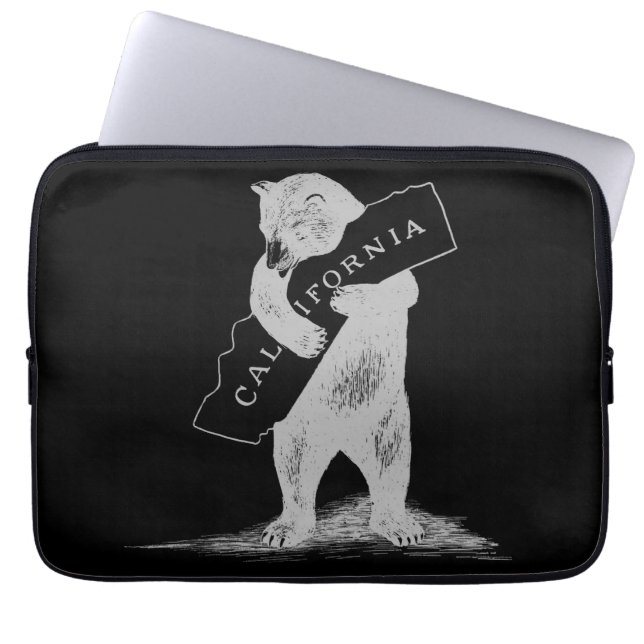 I Love You California--Black and Silver Laptop Sleeve (Front)
