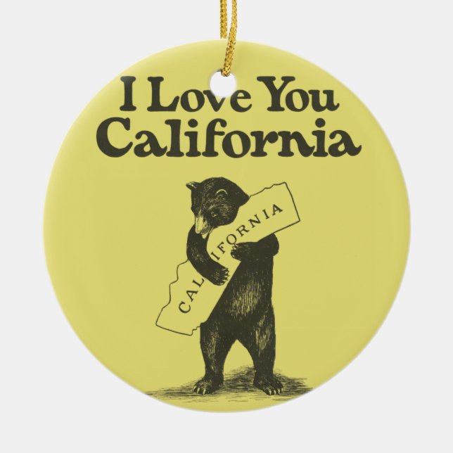 I Love You California Ceramic Ornament (Front)