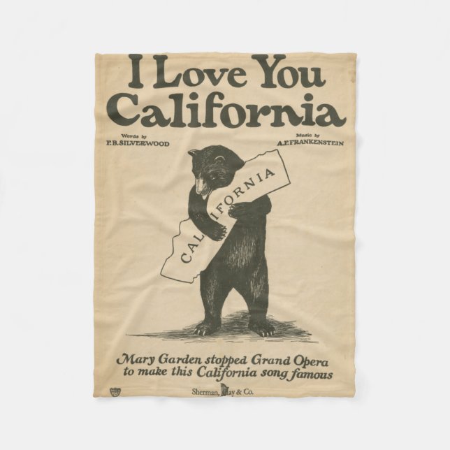 I Love You California Fleece Blanket (Front)