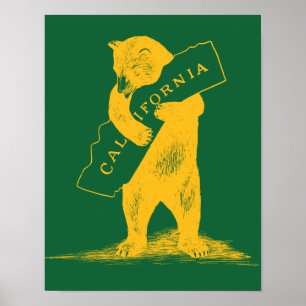 I Love You California--Green and Gold Poster