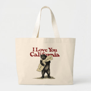I Love You California Large Tote Bag