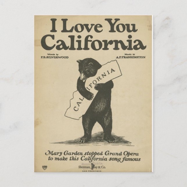 I Love You California Postcard (Front)