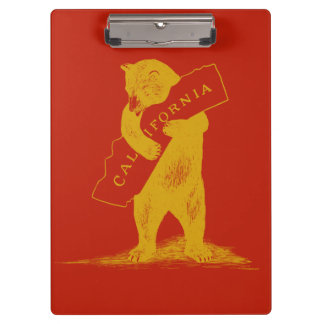 I Love You California--Red and Gold Clipboard