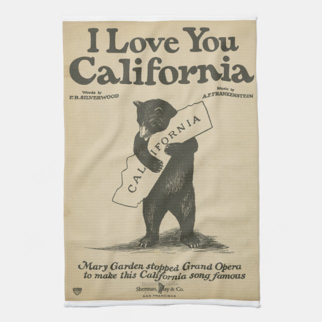 I Love You California Towel (Vertical)