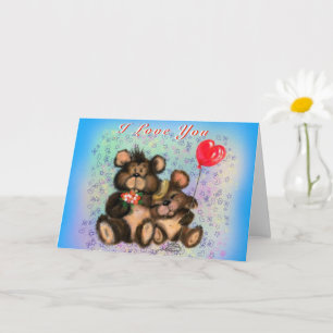 I Love You Card Couple Bears Love