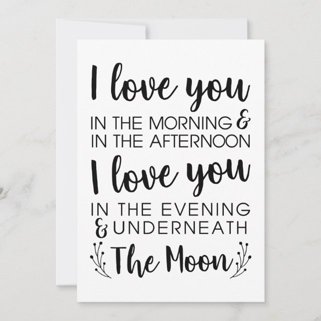 I love You Card, Valentines Day & Anniversary Card (Front)