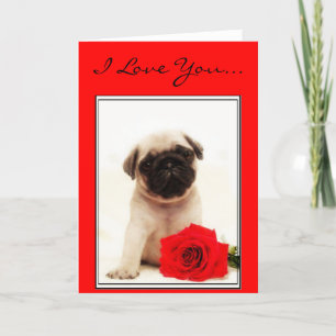 I Love you Carlin chiot carte de voeux