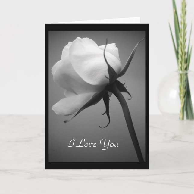 I Love You - Carte Rose blanche (Devant)