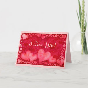 "I Love You" Carte Rouge Saint-Valentin