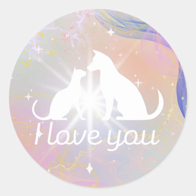 "I Love You" Cat Duo Sticker (Front)