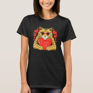 I Love You Cat Heart Valentines Day Kitten Kitty P T-Shirt