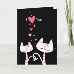 I Love You Cats (black) Valentine Holiday Card