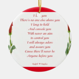 I love you ceramic ornament